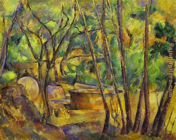 Paul Cezanne Grindstone and Cistern in a Grove